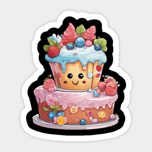 Birthday Cake Cartoon Sticker